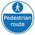 RS PRO Vinyl Mandatory Pedestrians Sign With English Text