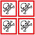 RS PRO White Gloss Polymeric Vinyl Safety Labels, GHS Toxic-Text 100 mm x 100mm