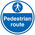 RS PRO Vinyl Mandatory Pedestrians Sign With English Text