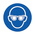 RS PRO Vinyl Mandatory Eye Protection Sign With Pictogram Only Text, 150 x 150mm