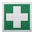 RS PRO Vinyl Green/White First Aid Label, H150 mm W150mm