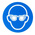 RS PRO Plastic Mandatory Eye Protection Sign With Pictogram Only Text
