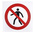 Plastic No Pedestrians Prohibition Sign, None