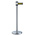 RS PRO Silver Steel Retractable Barrier, 2m, Yellow/Black Tape