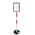 RS PRO Red & White Steel Barrier Post
