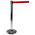 Tensator Black, Silver Retractable Barrier, 2.3m, Red Tape