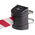 Tensator Black Plastic Retractable Barrier, 4.6m, Red, White Tape