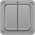 BG Electrical Grey Outdoor Light Switch, 2 Way, 2 Gang, Storm