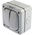 MK Electric Grey Outdoor Light Switch, 1 Way, 2 Gang, Masterseal