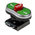 BACO Green/Red/Green Spring Return Push Button Head, 22mm Cutout, IP66