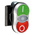 BACO Green, Red Illuminated Spring Return Push Button Head, 22mm Cutout, IP66