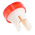 Omron Red Round Push Button Lens