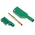 Staubli Green Male Banana Plug, 4 mm Connector, Solder Termination, 32A, 1000V, Gold Plating