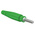 Staubli Green Male Test Plug, 6 mm Connector, Crimp Termination, 80A, 600V, Silver Plating