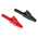 Staubli Crocodile Clip 4 mm Connection, Brass Contact, 15A, Black, Red