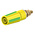 Staubli Green, Yellow Female Banana Socket, 4 mm Connector, Bolt Termination, 32A, 600V, Gold Plating