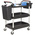 RS PRO 3 Shelf Plastic Trolley, 1100 x 490mm, 150kg Load
