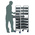 RS PRO 8 Shelf Steel Drawer Trolley, 600 x 400 x 120mm, 250kg Load