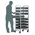 RS PRO 8 Shelf Steel Drawer Trolley, 600 x 400 x 120mm, 250kg Load