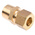 Legris Brass Pipe Fitting, Straight Compression Coupler, Male R 1/2in to Female 12mm