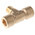 Legris Brass Pipe Fitting, Tee Threaded Branch Tee, Female BSPP 1/4in to Female BSPP 1/4in