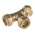 Pegler Yorkshire Brass Pipe Fitting, Tee Compression Equal Tee, Female to Female 15mm