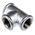 Georg Fischer Black Oxide Malleable Iron Fitting Tee, Female BSPP 1in to Female BSPP 1in to Female BSPP 1in