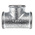 Georg Fischer Black Oxide Malleable Iron Fitting Tee, Female BSPP 1in to Female BSPP 1in to Female BSPP 1in