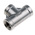 RS PRO Stainless Steel Pipe Fitting, Tee Circular Tee, Female G 1/4in x Female G 1/4in x Female G 1/4in