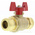 RS PRO Brass Reduced Bore, 2 Way, Ball Valve, 15mm
