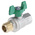 RS PRO Brass Full Bore, 2 Way, Ball Valve, BSPP 1/2in