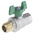 RS PRO Brass Full Bore, 2 Way, Ball Valve, BSPP 1/2in