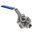 RS PRO Stainless Steel T Port, 3 Way, Ball Valve, BSPP 1/2in, 68bar Operating Pressure