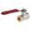 RS PRO Brass Full Bore, 2 Way, Ball Valve, BSPP 3/8in, 30 → 40bar Operating Pressure