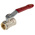 RS PRO Brass Full Bore, 2 Way, Ball Valve, BSPP 3/8in, 30 → 40bar Operating Pressure