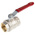 RS PRO Brass Full Bore, 2 Way, Ball Valve, BSPP 1in, 40 → 30bar Operating Pressure