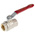 RS PRO Brass Full Bore, 2 Way, Ball Valve, BSPP 1/2in, 40 → 30bar Operating Pressure