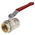 RS PRO Brass Full Bore, 2 Way, Ball Valve, BSPP 1 1/4in, 40 → 30bar Operating Pressure