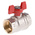 RS PRO Brass Full Bore, 2 Way, Ball Valve, BSPP 1in, 40 → 30bar Operating Pressure