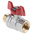 RS PRO Brass Full Bore, 2 Way, Ball Valve, BSPP 1/2in, 40 → 30bar Operating Pressure