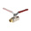 RS PRO Brass Full Bore, 2 Way, Ball Valve, BSPP 1/2in, 40 → 30bar Operating Pressure