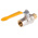 RS PRO Brass Full Bore, 2 Way, Ball Valve, BSPP 1/2in, 40 → 30bar Operating Pressure