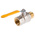 RS PRO Brass Full Bore, 2 Way, Ball Valve, BSPP 1in, 40 → 30bar Operating Pressure
