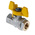 RS PRO Brass Full Bore, 2 Way, Ball Valve, BSPP 1/4in, 40 → 30bar Operating Pressure