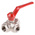 RS PRO Brass Reduced Bore, 3 Way, Ball Valve, BSPP 1in, 40bar Operating Pressure