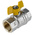 RS PRO Brass Full Bore, 2 Way, Ball Valve, BSPP 1in, 40 → 30bar Operating Pressure