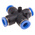 RS PRO Cross Tube-to-Tube Adaptor, Push In 8 mm to Push In 8 mm, Tube-to-Tube Connection Style