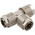 RS PRO Stud Fitting, Push In 4 mm to Push In 4 mm, Tube-to-Tube Connection Style