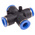 RS PRO Cross Tube-to-Tube Adaptor, Push In 12 mm to Push In 12 mm, Tube-to-Tube Connection Style