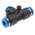 Festo QST Series Tee Tube-to-Tube Adaptor Push In 4 mm, Push In 6 mm to Push In 6 mm, Tube-to-Tube Connection Style,